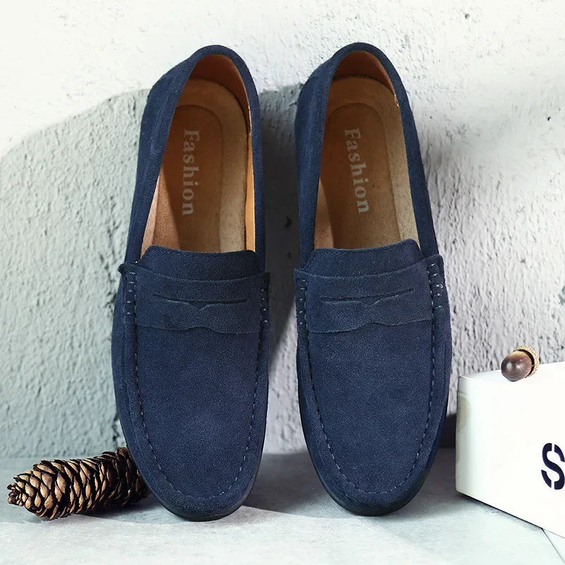 Men's Suede Penny Loafers - Slip-On Loafer Shoes