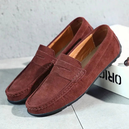 Men's Suede Penny Loafers - Slip-On Loafer Shoes