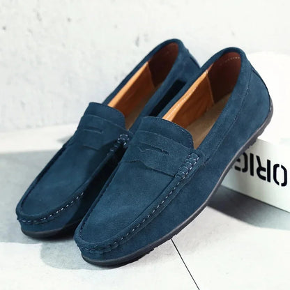 Men's Suede Penny Loafers - Slip-On Loafer Shoes
