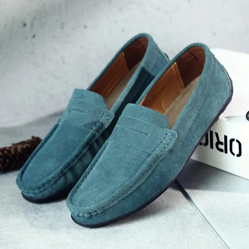 Men's Suede Penny Loafers - Slip-On Loafer Shoes