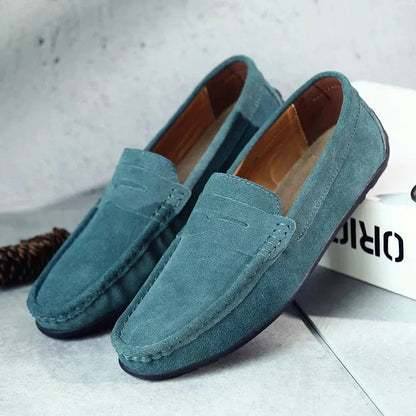 Men's Suede Penny Loafers - Slip-On Loafer Shoes