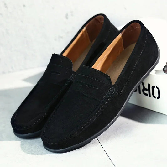 Men's Suede Penny Loafers - Slip-On Loafer Shoes