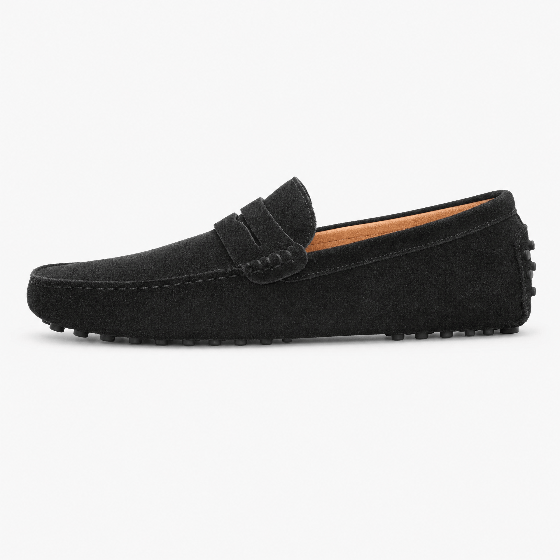 Men's Suede Penny Loafers with Vintage Detail