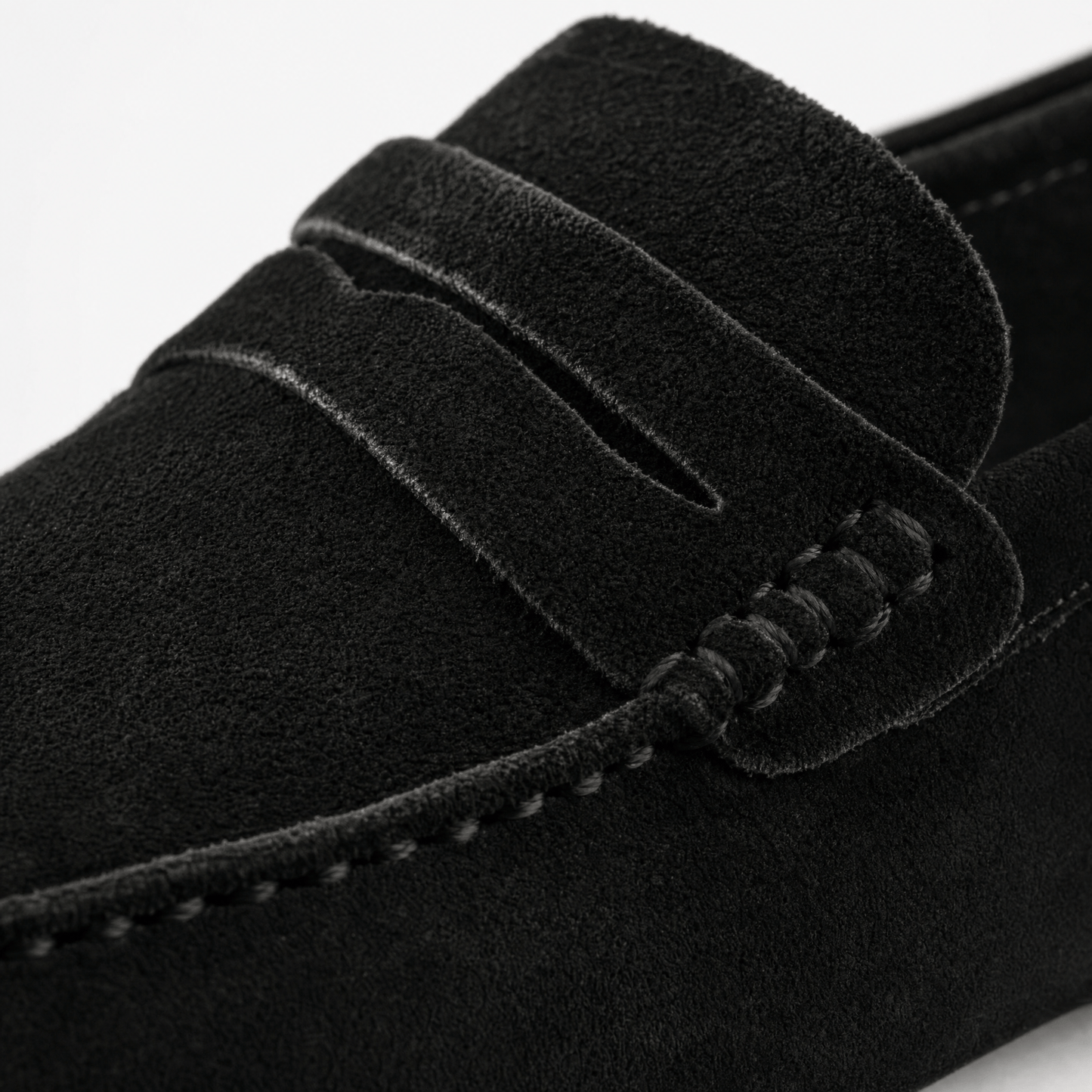 Men's Suede Penny Loafers with Vintage Detail