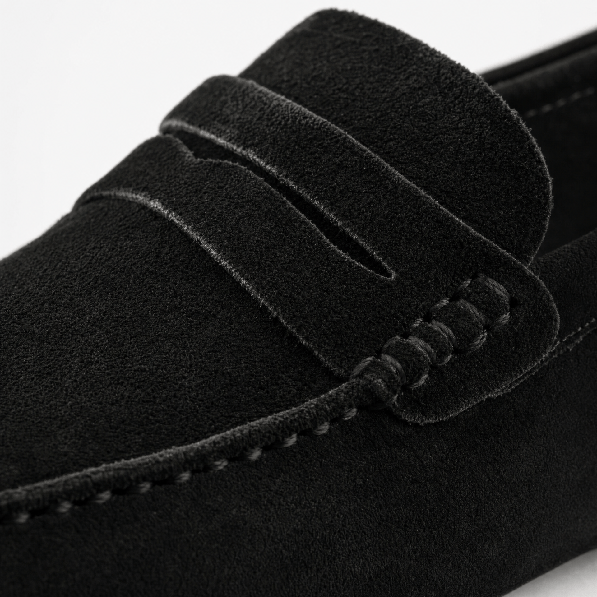 Men's Suede Penny Loafers with Vintage Detail