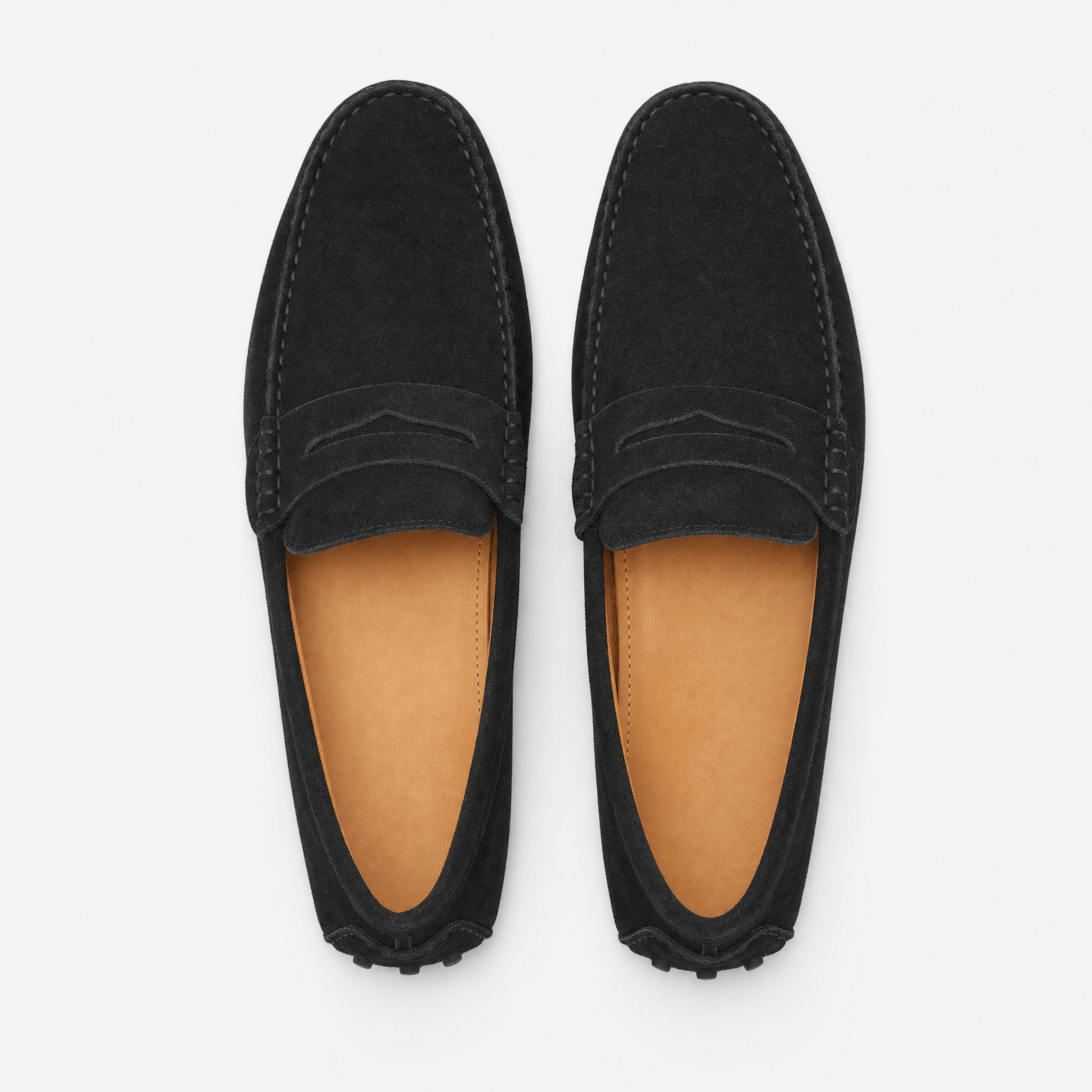 Men's Suede Penny Loafers with Vintage Detail