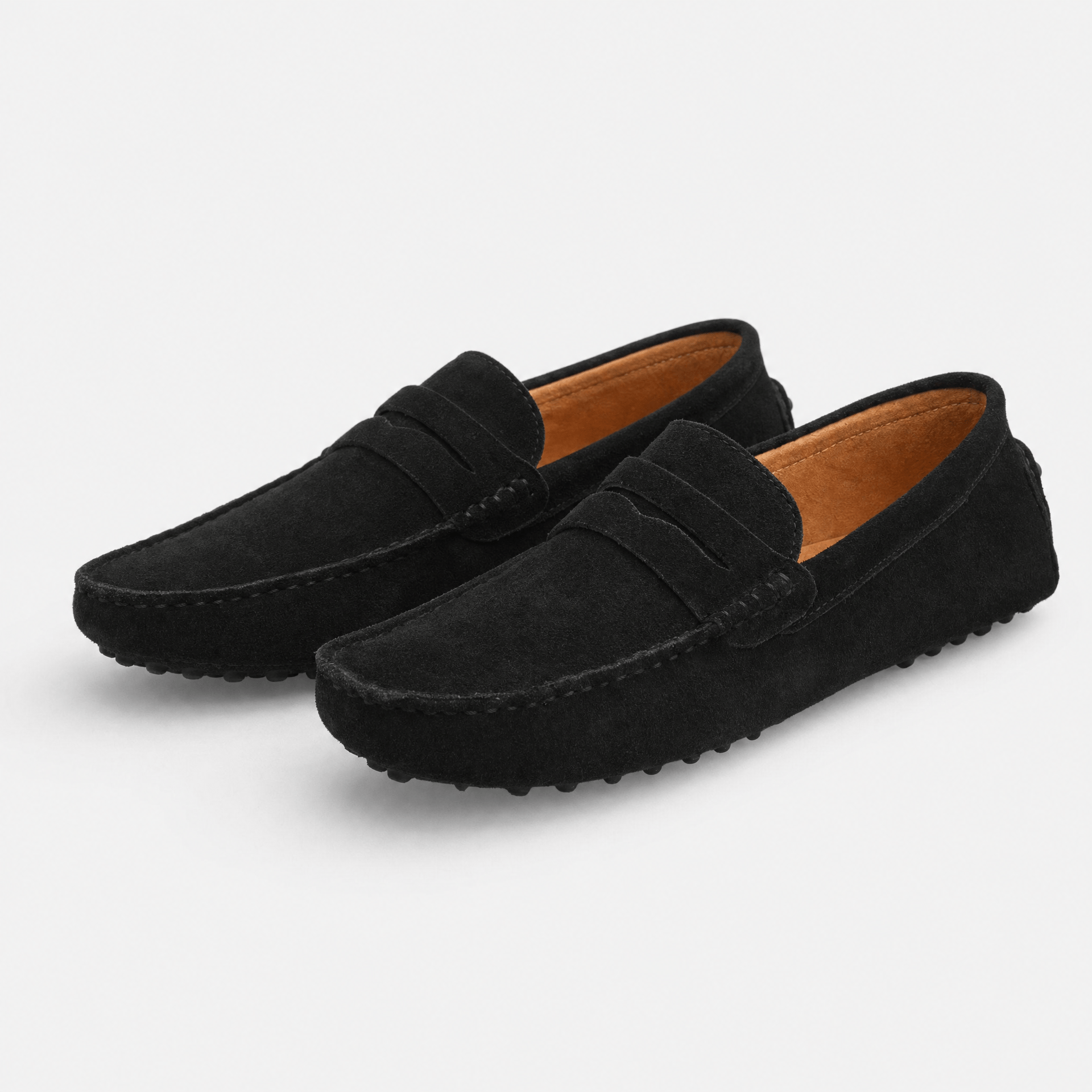 Men's Suede Penny Loafers with Vintage Detail