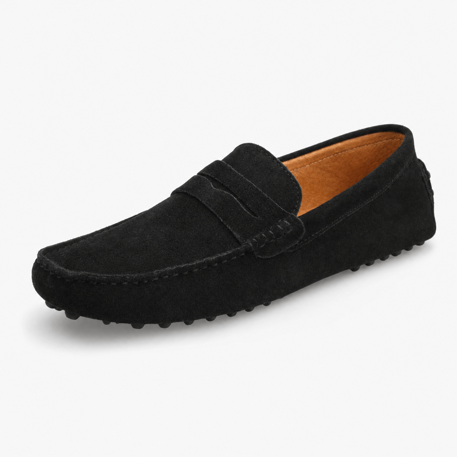 Men's Suede Penny Loafers with Vintage Detail