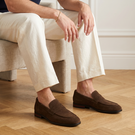Men's Suede Penny Loafers