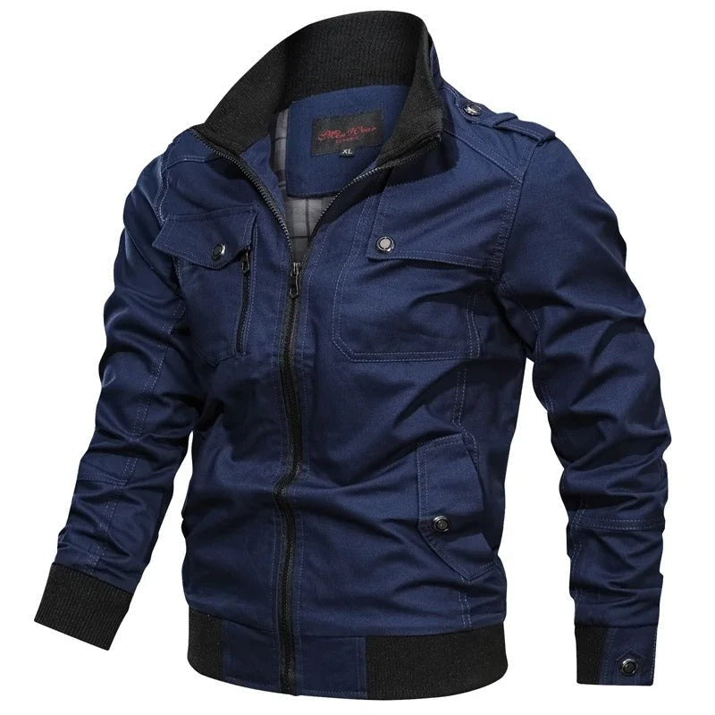 Men's Summer Motorcycle Jacket with Collar