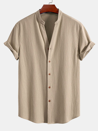 Men's Summer Relaxed Short-Sleeve Shirt and Trousers Set