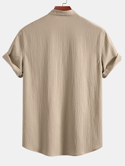 Men's Summer Relaxed Short-Sleeve Shirt and Trousers Set