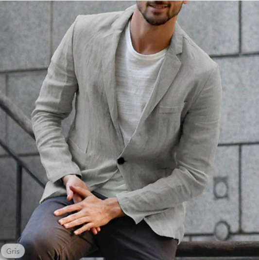 Men's Tailored Fit Linen Blazer Jacket