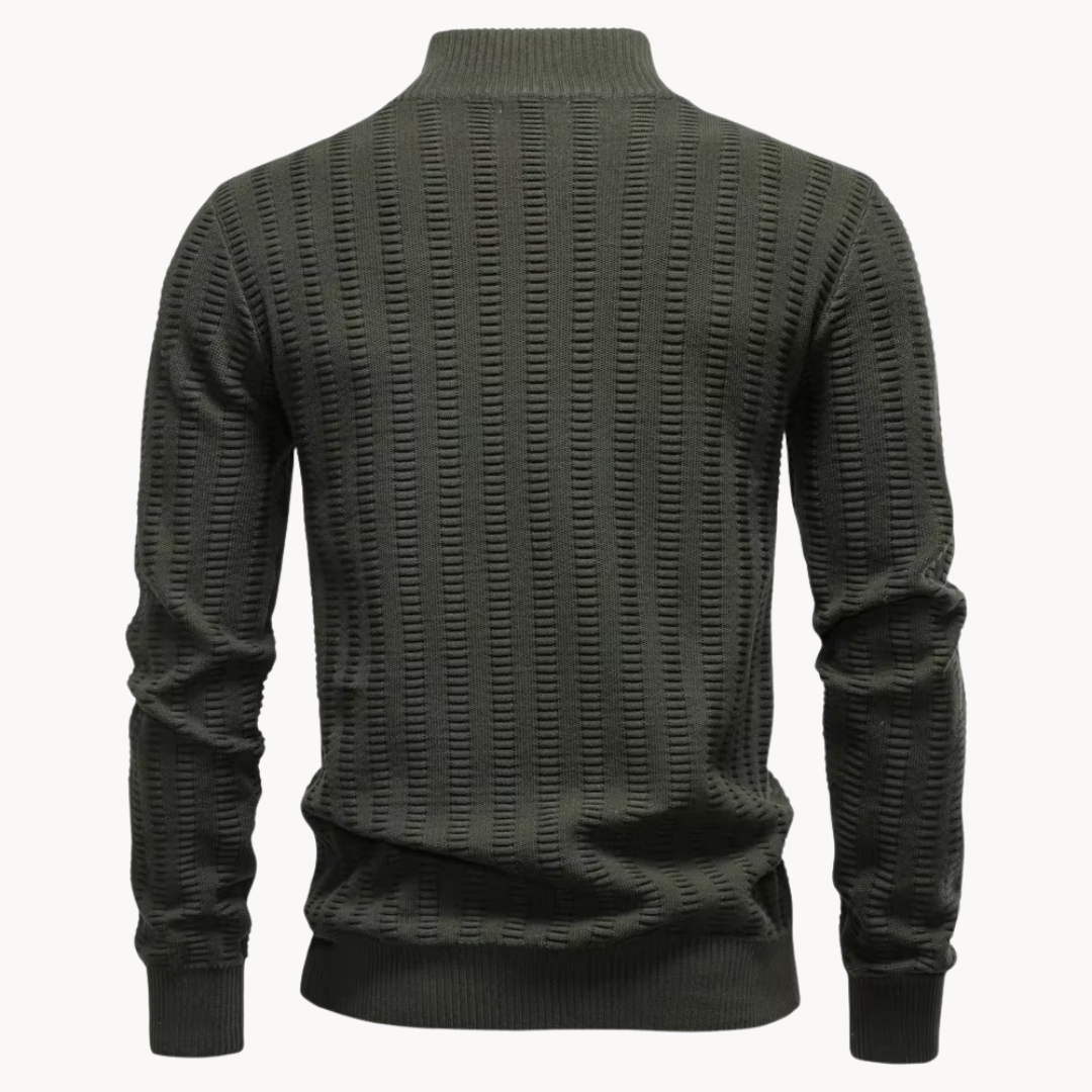 Men's Textured Quarter Zip Sweater