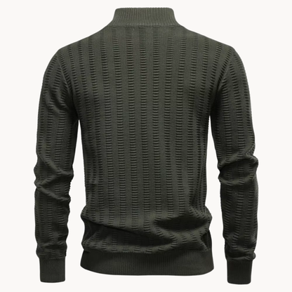 Men's Textured Quarter Zip Sweater