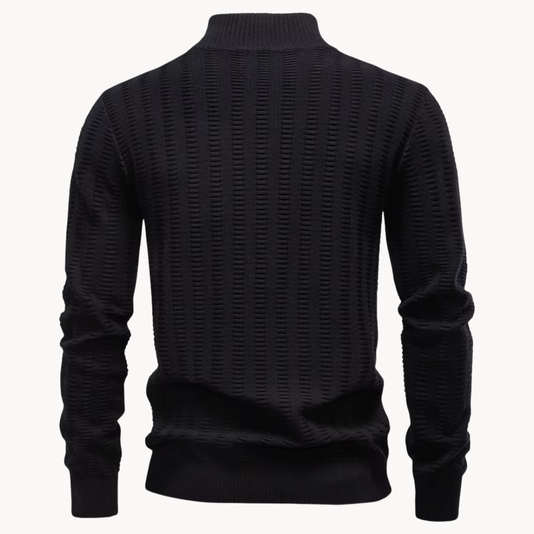 Men's Textured Quarter Zip Sweater