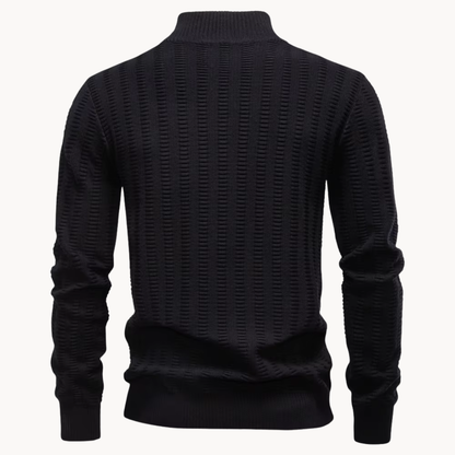 Men's Textured Quarter Zip Sweater