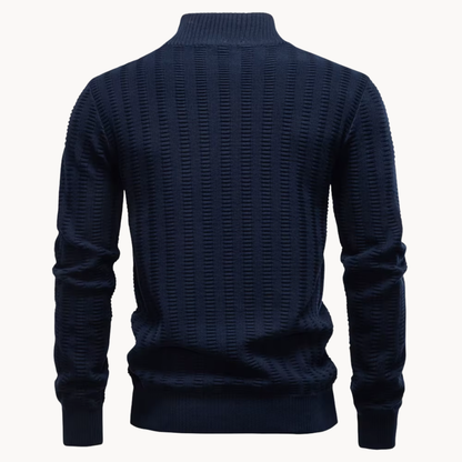 Men's Textured Quarter Zip Sweater