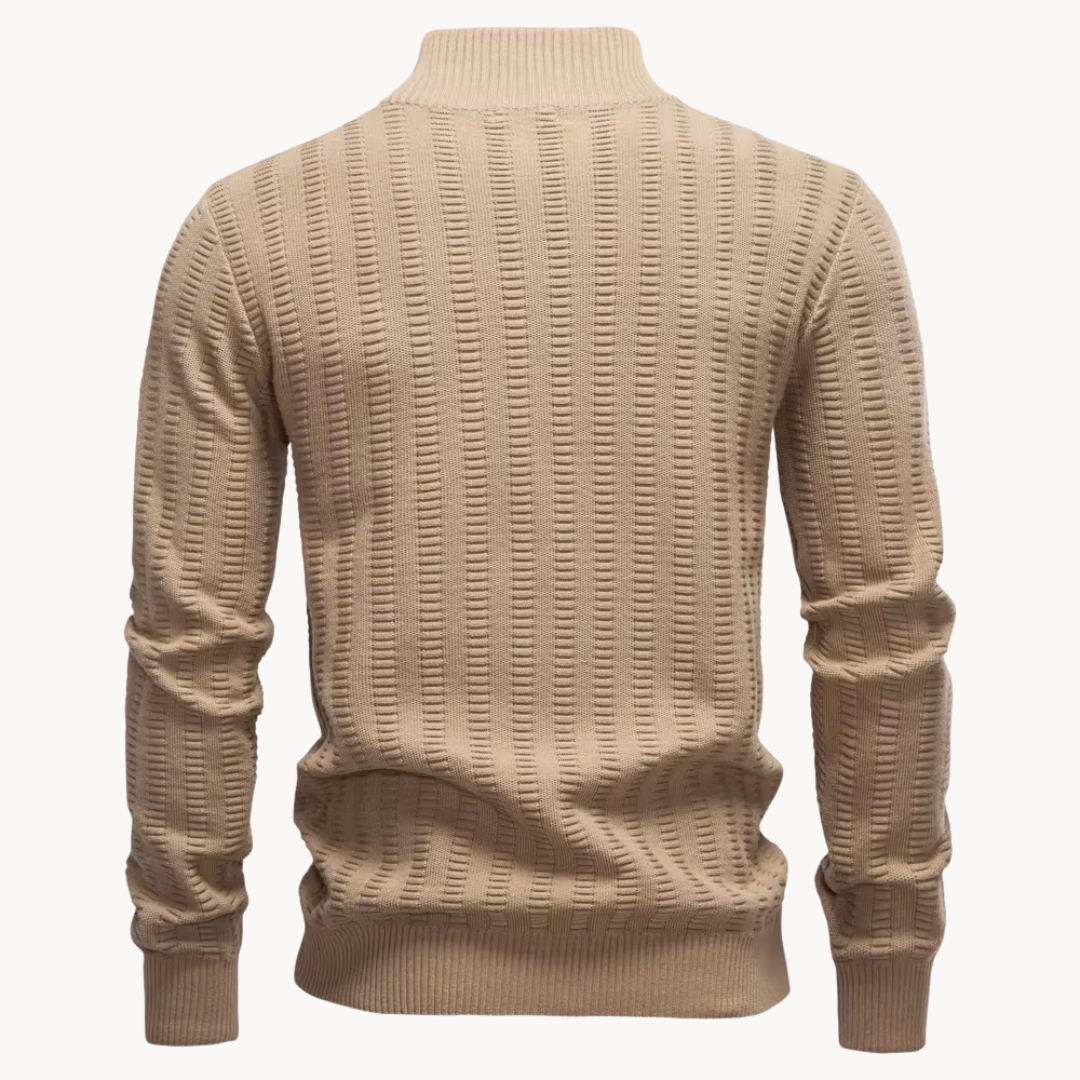 Men's Textured Quarter Zip Sweater