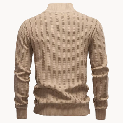 Men's Textured Quarter Zip Sweater