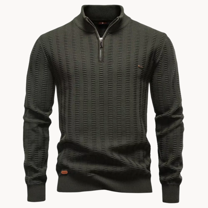 Men's Textured Quarter Zip Sweater
