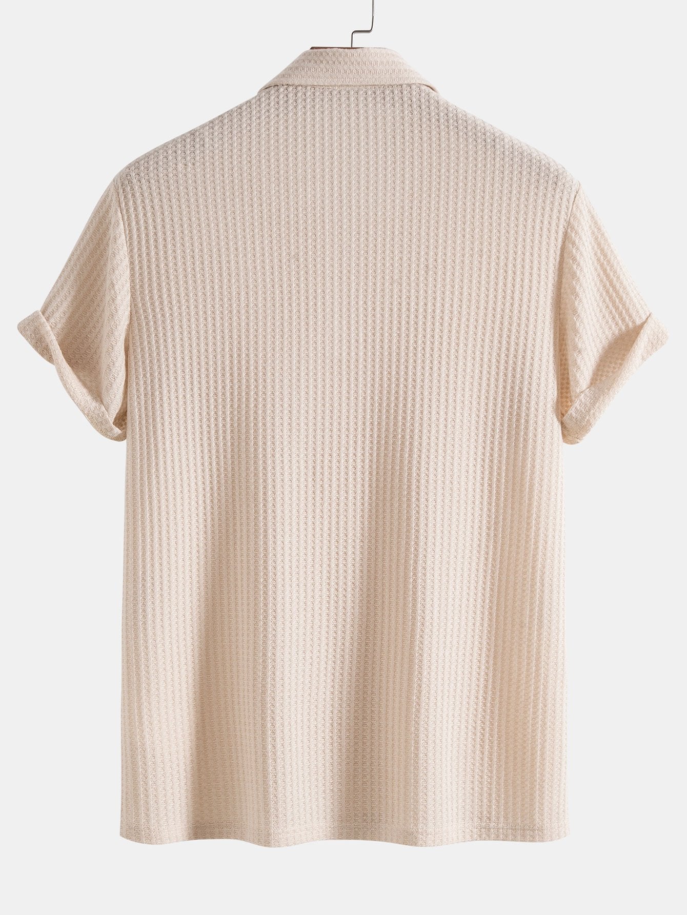 Men's Textured Short Sleeve Polo Shirt