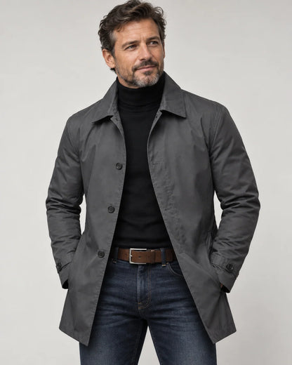 Men's Transitional Jacket with Classic Lapel Collar