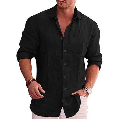 Men's Turn Down Collar Linen Shirt