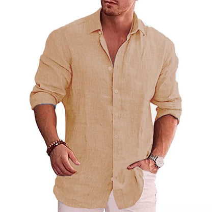 Men's Turn Down Collar Linen Shirt