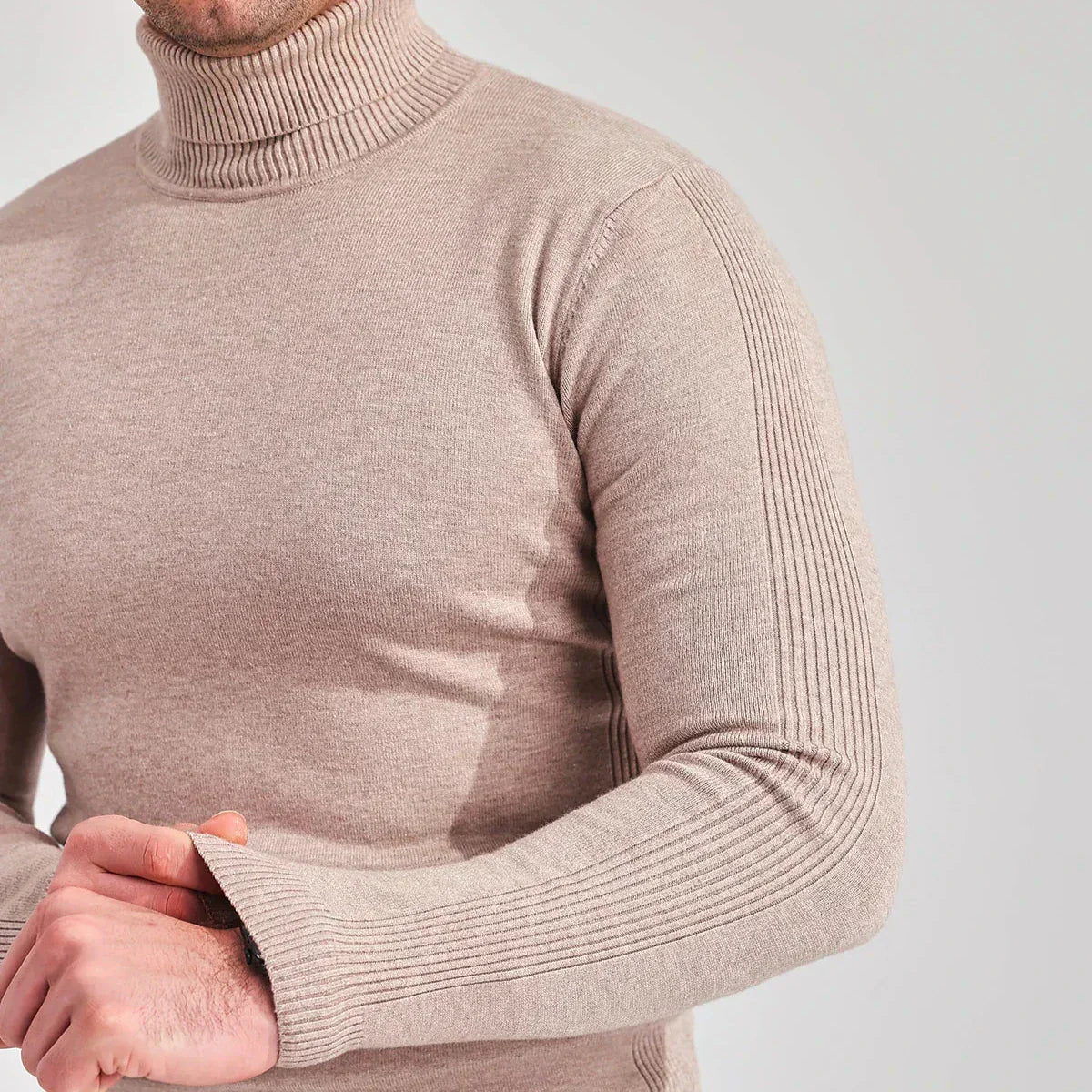 Men's Turtleneck Sweater - Classic Design for Comfort and Style