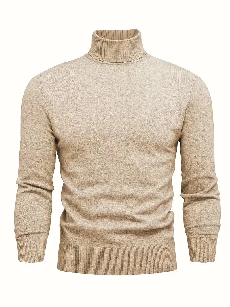 Men's Turtleneck Sweater - Long Sleeve Casual Knit Top