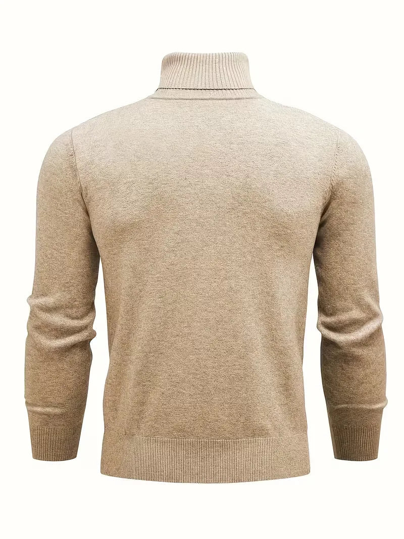 Men's Turtleneck Sweater - Long Sleeve Casual Knit Top