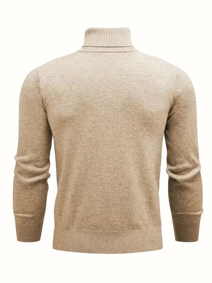 Men's Turtleneck Sweater - Long Sleeve Casual Knit Top