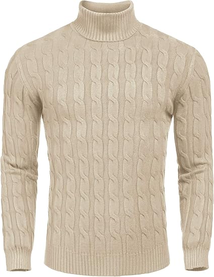 Men's Turtleneck Sweater - Slim Fit Casual Roll Collar