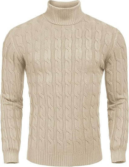 Men's Turtleneck Sweater - Slim Fit Casual Roll Collar