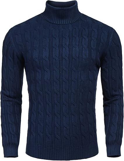 Men's Turtleneck Sweater - Slim Fit Casual Roll Collar