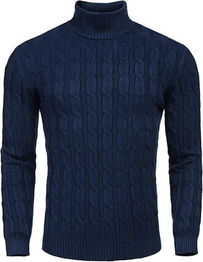 Men's Turtleneck Sweater - Slim Fit Casual Roll Collar