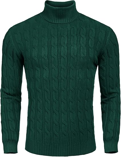 Men's Turtleneck Sweater - Slim Fit Casual Roll Collar