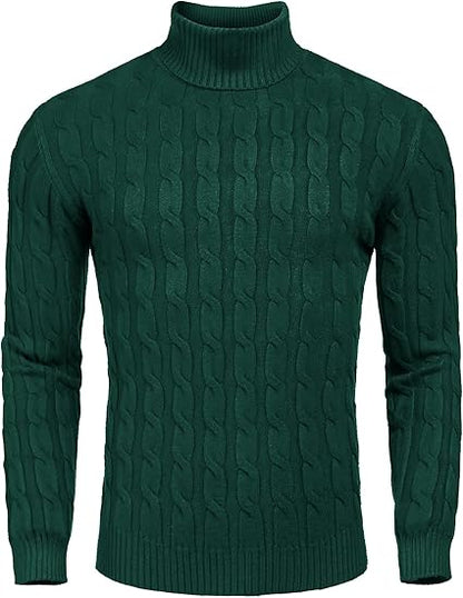 Men's Turtleneck Sweater - Slim Fit Casual Roll Collar