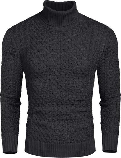 Men's Turtleneck Sweater - Slim Fit Casual Roll Collar