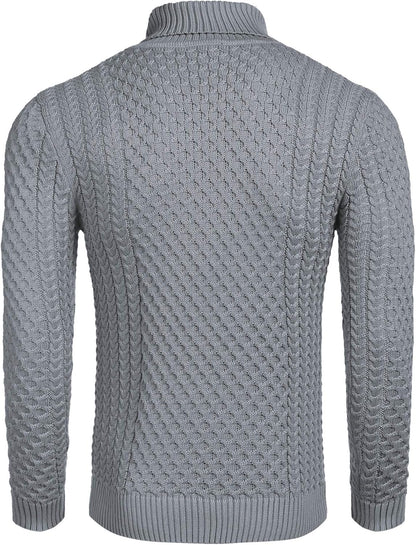 Men's Turtleneck Sweater - Slim Fit Casual Roll Collar