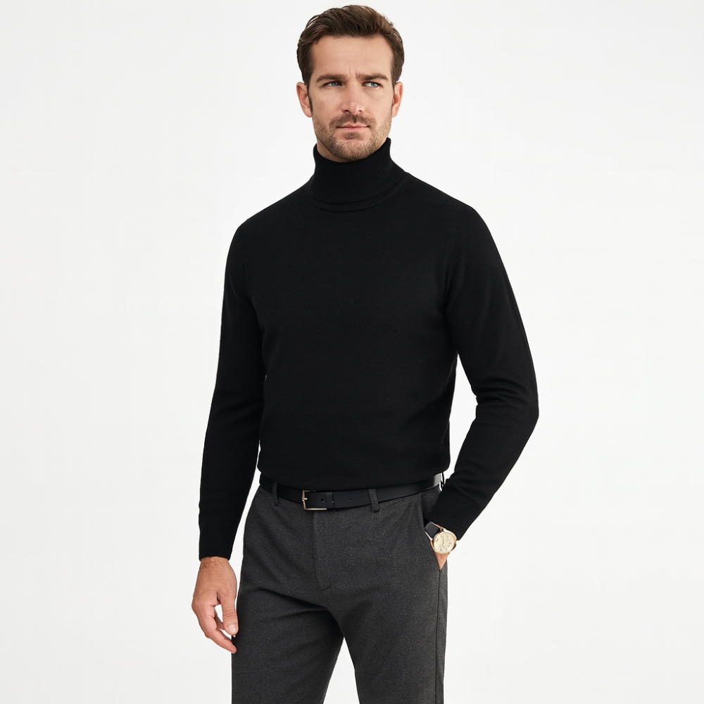 Men's Turtleneck Sweater with Long Sleeves