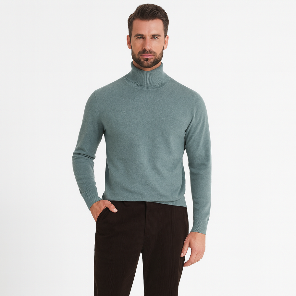 Men's Turtleneck Sweater with Long Sleeves