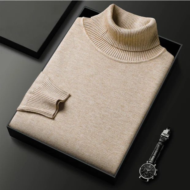 Men's Turtleneck Sweater with Roll Neck
