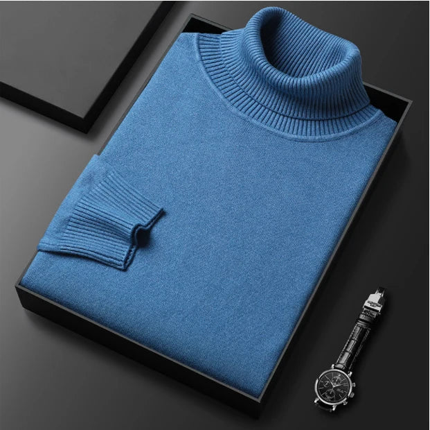 Men's Turtleneck Sweater with Roll Neck
