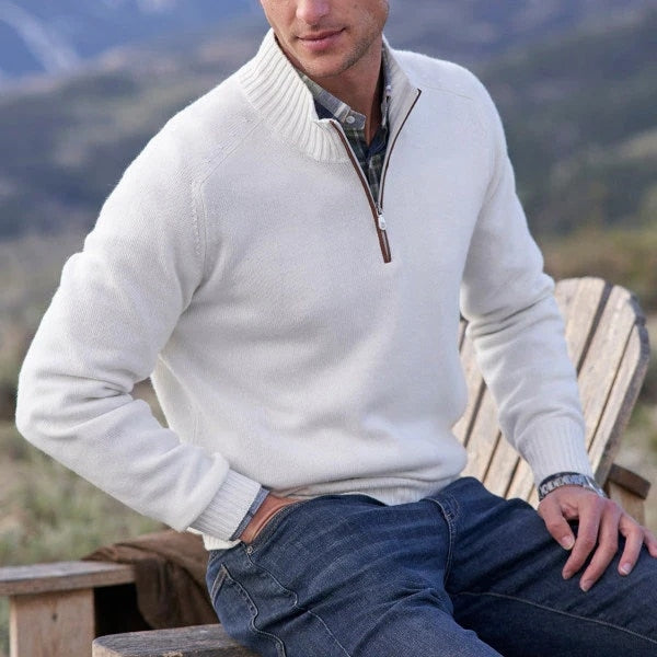 Men's Turtleneck Wool Blend Sweater for Autumn Winter Wear