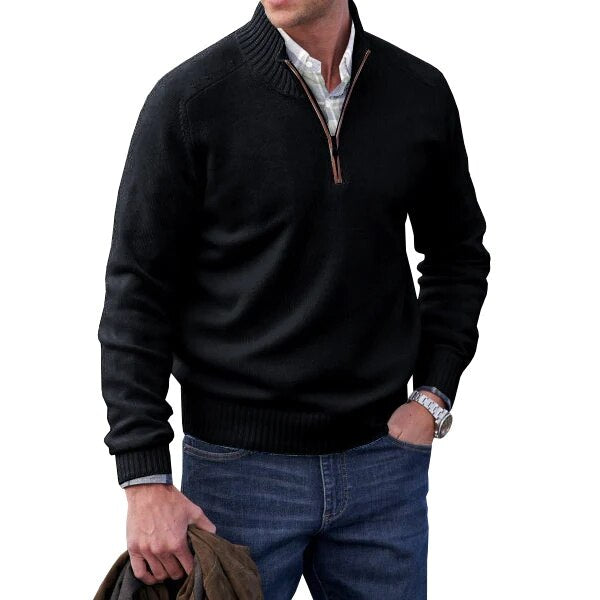 Men's Turtleneck Wool Blend Sweater for Autumn Winter Wear