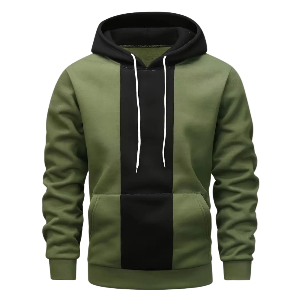 Men's Two-Tone Hoodie with Adjustable Hood