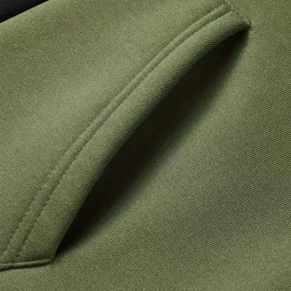 Men's Two-Tone Hoodie with Adjustable Hood