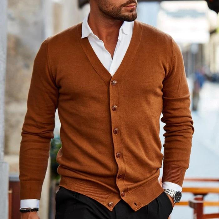 Men's V-Neck Casual Cardigan for Stylish Comfort